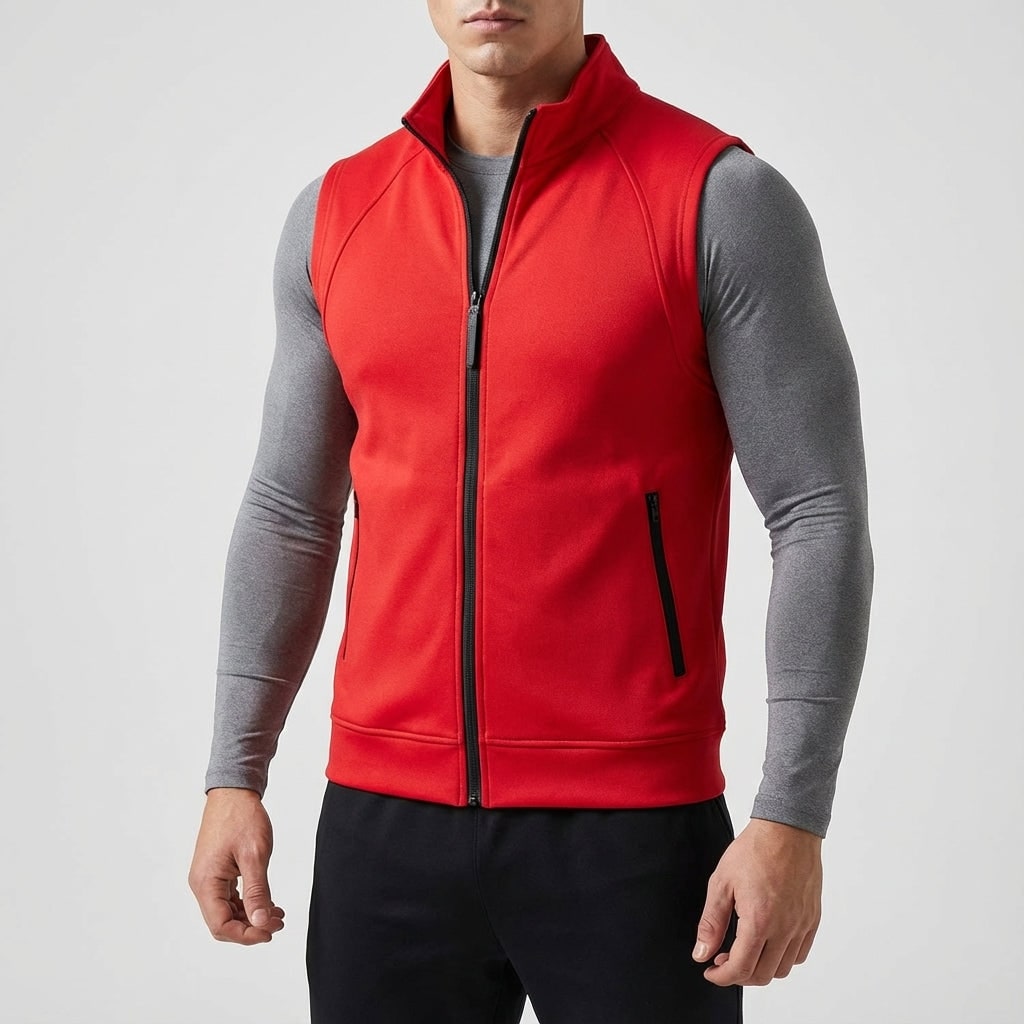 Women's Athletic Vest with Fleece Lining and Zippered Pockets - Image 6