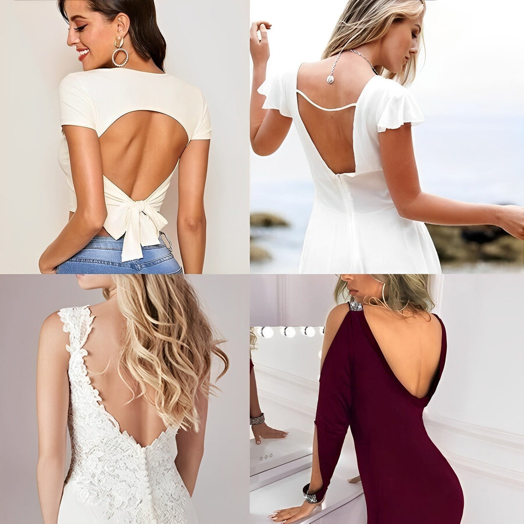 Women's Backless Low Back Wireless Bralette Plunge | Hook and Eye - Image 5