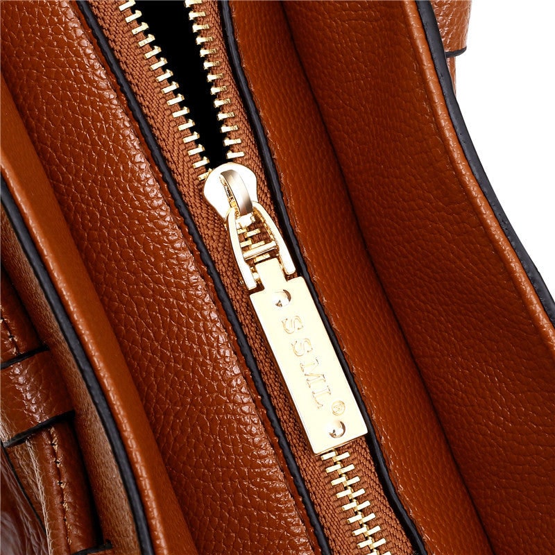 Women's Bags Leather Handbag with Crocodile Embossed Faux and Gold Hardware - Image 7