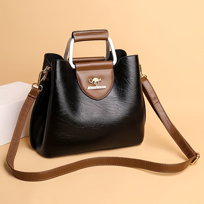 Women's Bags Textured Faux Leather Crossbody Handbag with Shoulder Strap - Image 2