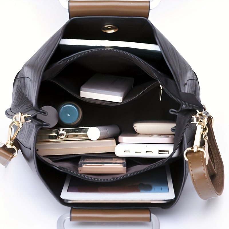 Women's Bags Textured Faux Leather Crossbody Handbag with Shoulder Strap - Image 4