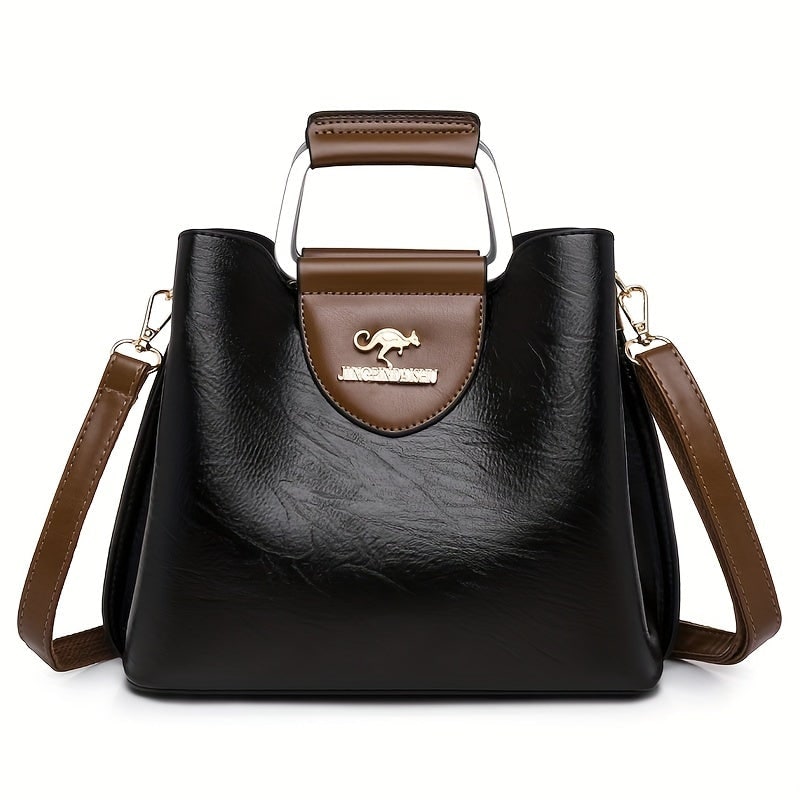 Women's Bags Textured Faux Leather Crossbody Handbag with Shoulder Strap - Image 6