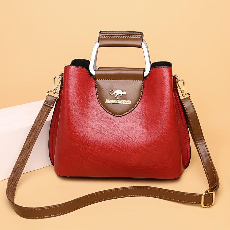 Women's Bags Textured Faux Leather Crossbody Handbag with Shoulder Strap - Image 7