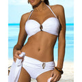Women's Bandeau Bikini Set Low Rise Bottoms | Adjustable Halter - Image 5