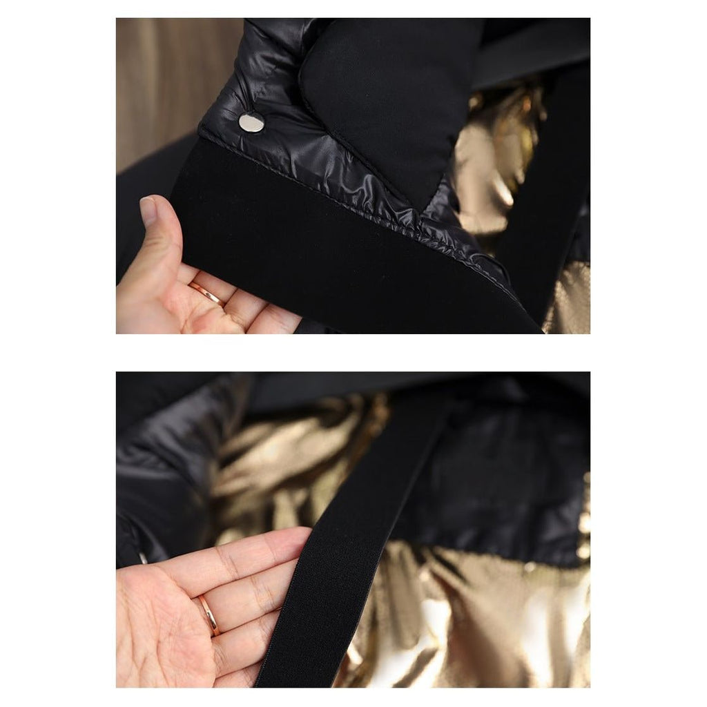 Women's Black Puffer Coat with Hood Waterproof Winter Quilted Long Jacket - Image 11