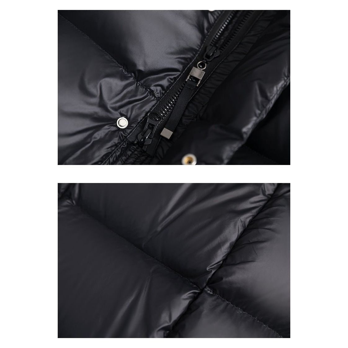 Women's Black Puffer Coat with Hood Waterproof Winter Quilted Long Jacket - Image 13