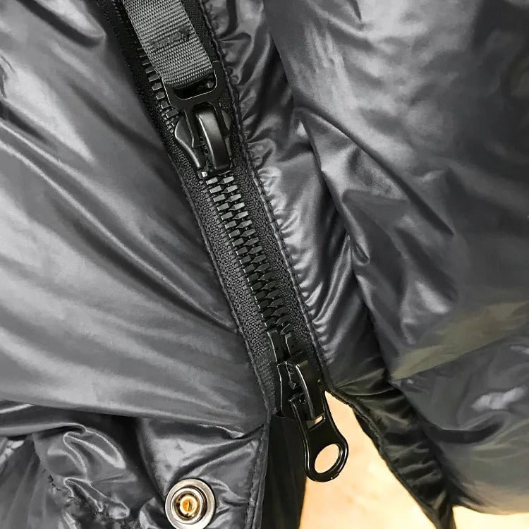 Women's Black Puffer Coat with Hood Waterproof Winter Quilted Long Jacket - Image 9