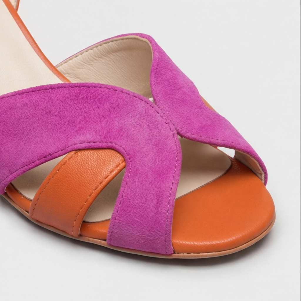 Women's Block Heel Sandals with Chunky Wedge Ankle Strap and Criss-Cross Toe - Image 10