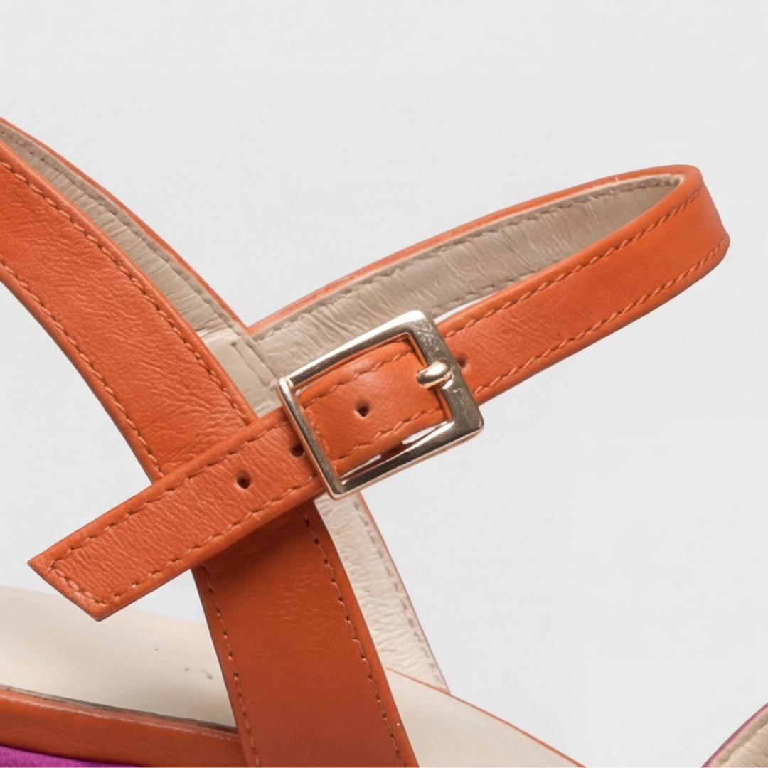 Women's Block Heel Sandals with Chunky Wedge Ankle Strap and Criss-Cross Toe - Image 5