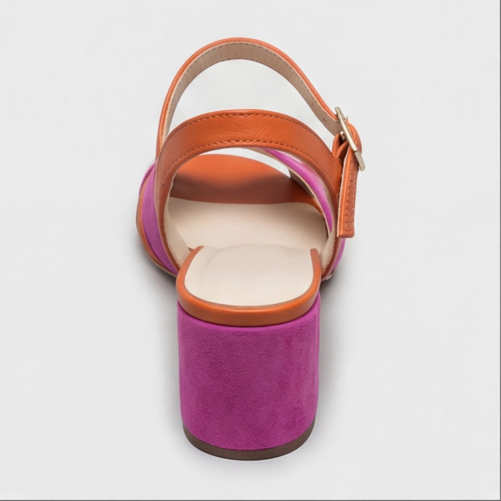 Women's Block Heel Sandals with Chunky Wedge Ankle Strap and Criss-Cross Toe - Image 7