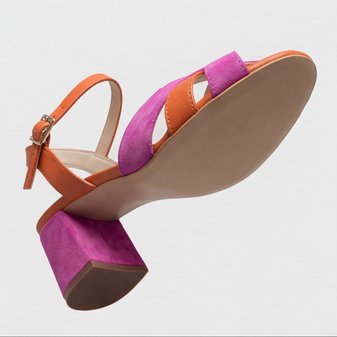 Women's Block Heel Sandals with Chunky Wedge Ankle Strap and Criss-Cross Toe - Image 8