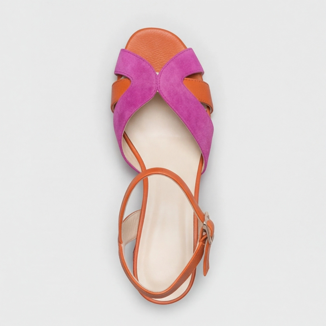 Women's Block Heel Sandals with Chunky Wedge Ankle Strap and Criss-Cross Toe - Image 9
