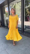 Women's Boho Flowy Midi Dress Crochet | V-Back Flutter Sleeve - Image 5