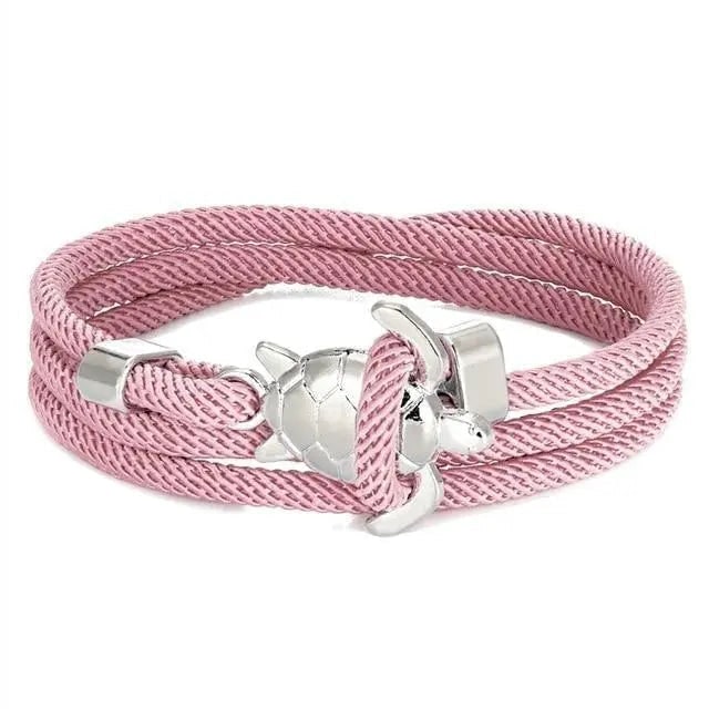 Women's Braided Rope Bracelet Sea Turtle Metal Clasp Hook Closure - Image 10