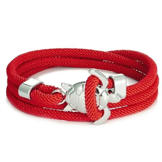 Women's Braided Rope Bracelet Sea Turtle Metal Clasp Hook Closure - Image 4