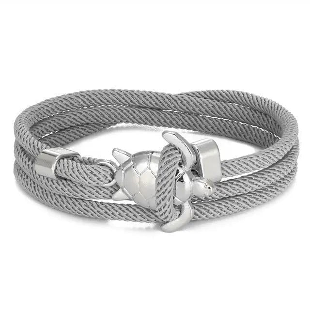 Women's Braided Rope Bracelet Sea Turtle Metal Clasp Hook Closure - Image 5