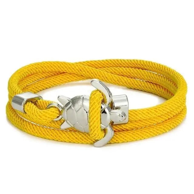 Women's Braided Rope Bracelet Sea Turtle Metal Clasp Hook Closure - Image 6