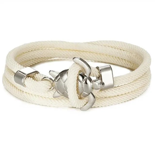 Women's Braided Rope Bracelet Sea Turtle Metal Clasp Hook Closure - Image 7