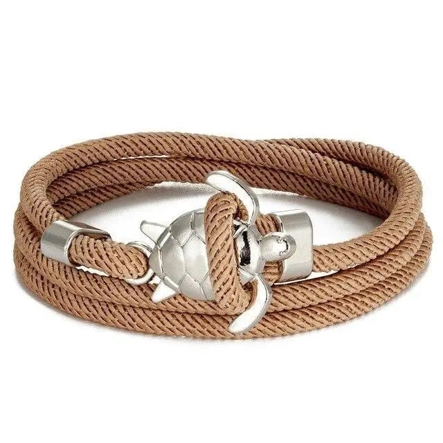 Women's Braided Rope Bracelet Sea Turtle Metal Clasp Hook Closure - Image 8