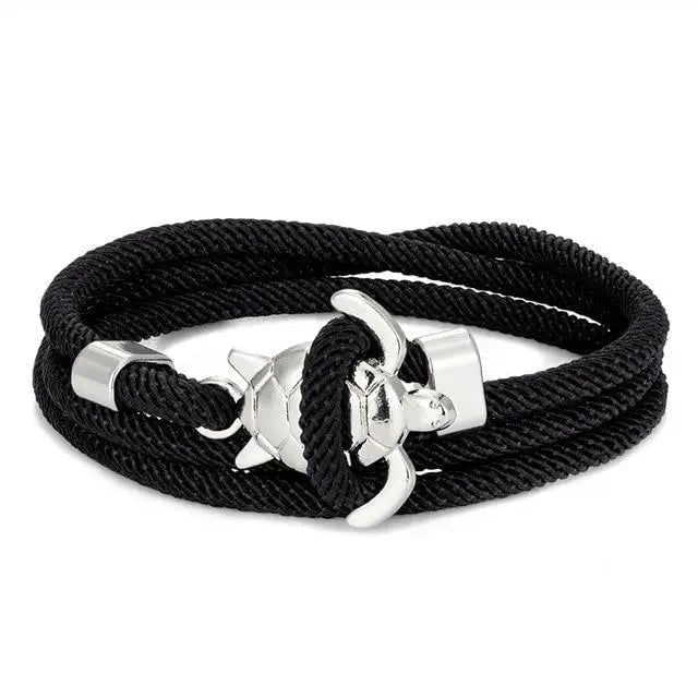 Women's Braided Rope Bracelet Sea Turtle Metal Clasp Hook Closure - Image 9