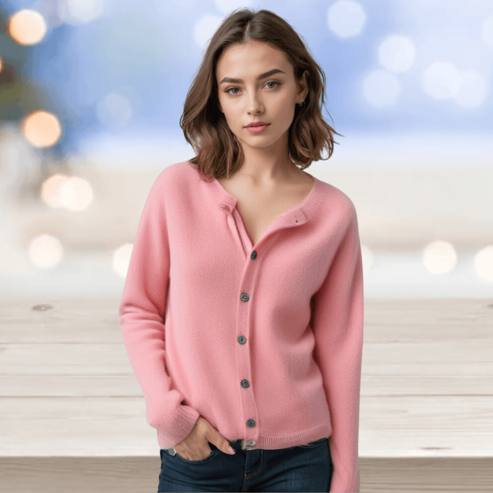 Women's Cardigan Sweater Knit Button Front Crew Neck Ribbed Cuffs - Image 29
