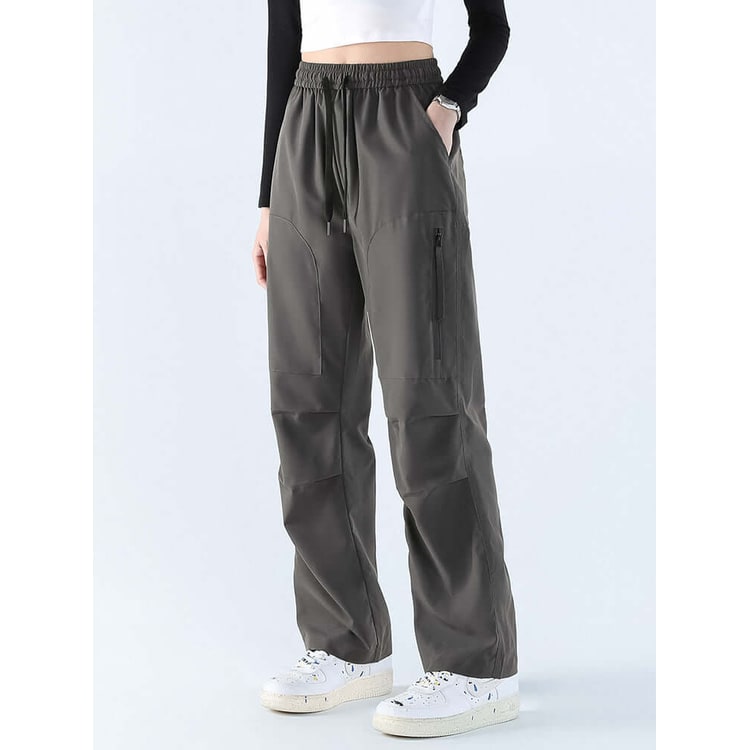 Women's Cargo Hiking Pants Straight Leg High Waist Drawstring - Image 1