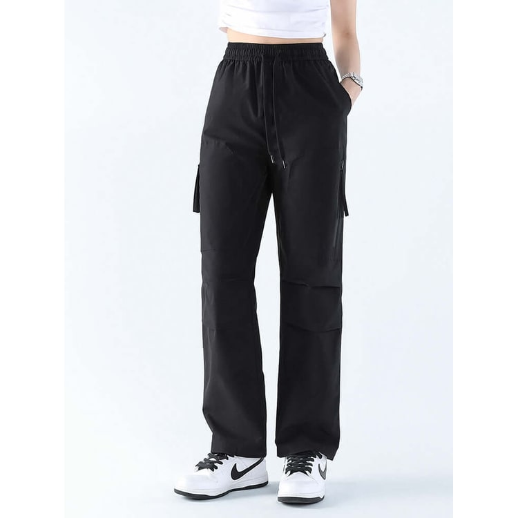 Women's Cargo Hiking Pants Straight Leg High Waist Drawstring - Image 2