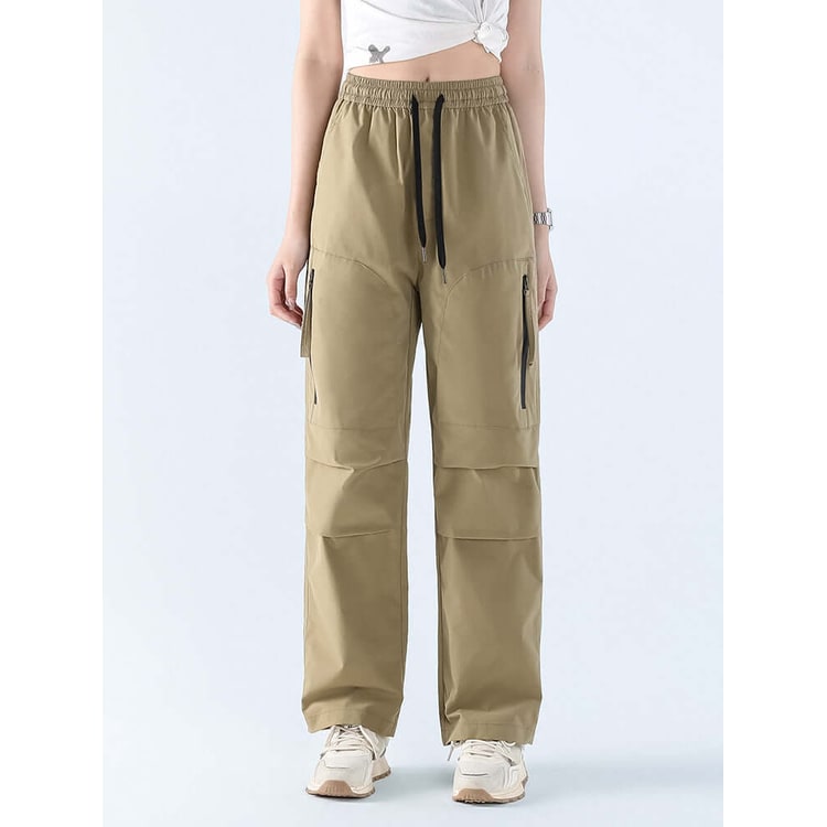 Women's Cargo Hiking Pants Straight Leg High Waist Drawstring - Image 4
