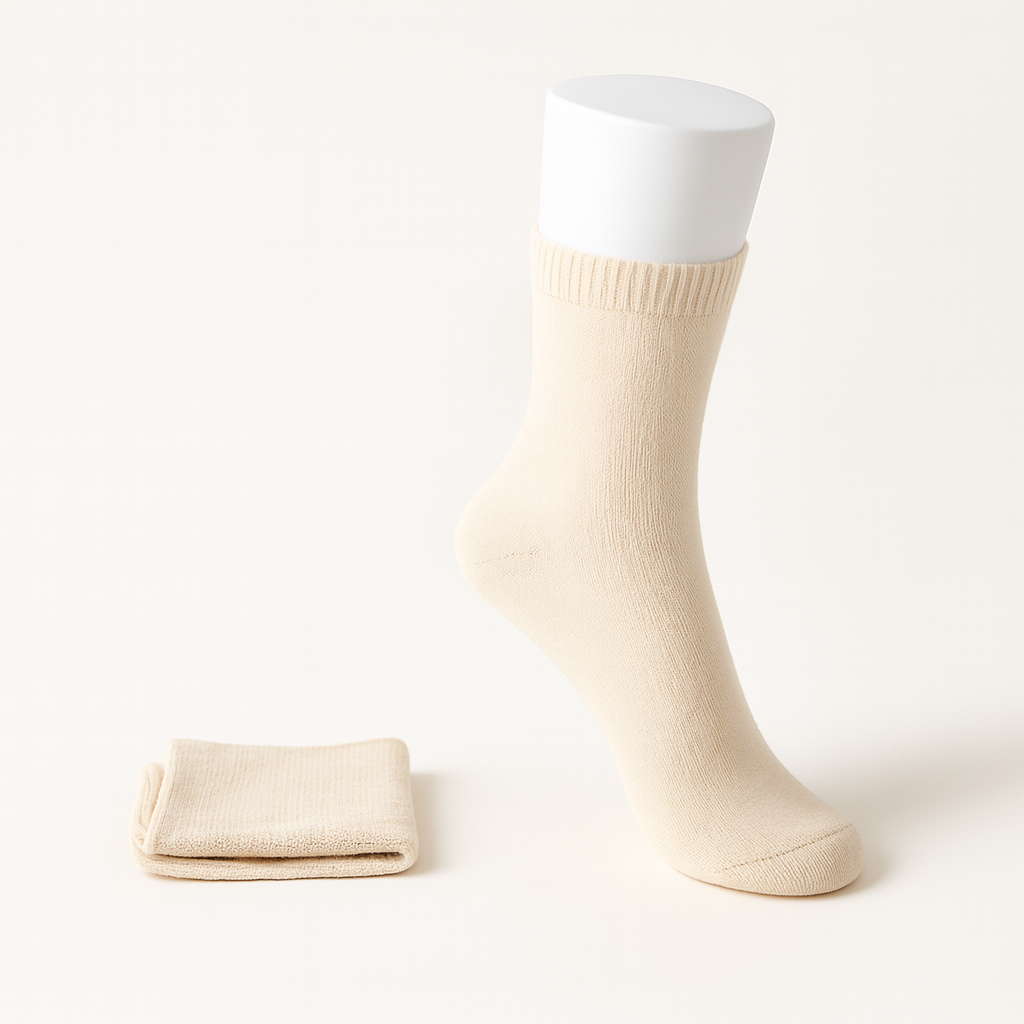 Women's Cashmere Crew Socks with Toe and Stay-Up Cuff - Image 2