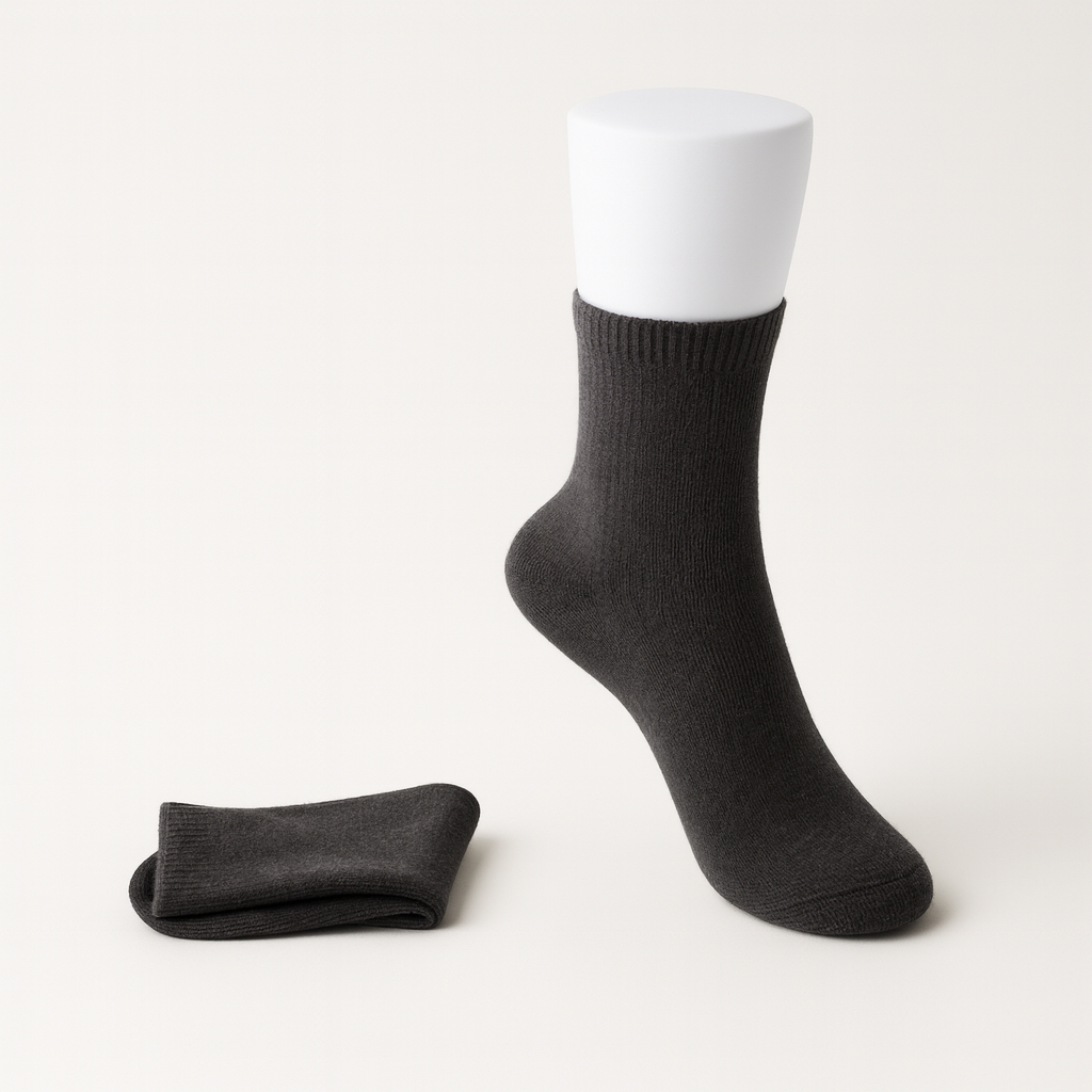 Women's Cashmere Crew Socks with Toe and Stay-Up Cuff - Image 4