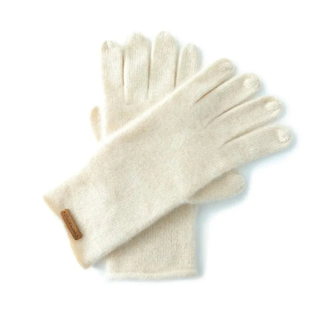 Women's Cashmere Leather Dress Gloves with Extended Cuffs and Fine Knit - Image 1