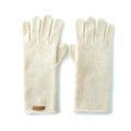 Women's Cashmere Leather Dress Gloves with Extended Cuffs and Fine Knit - Image 2