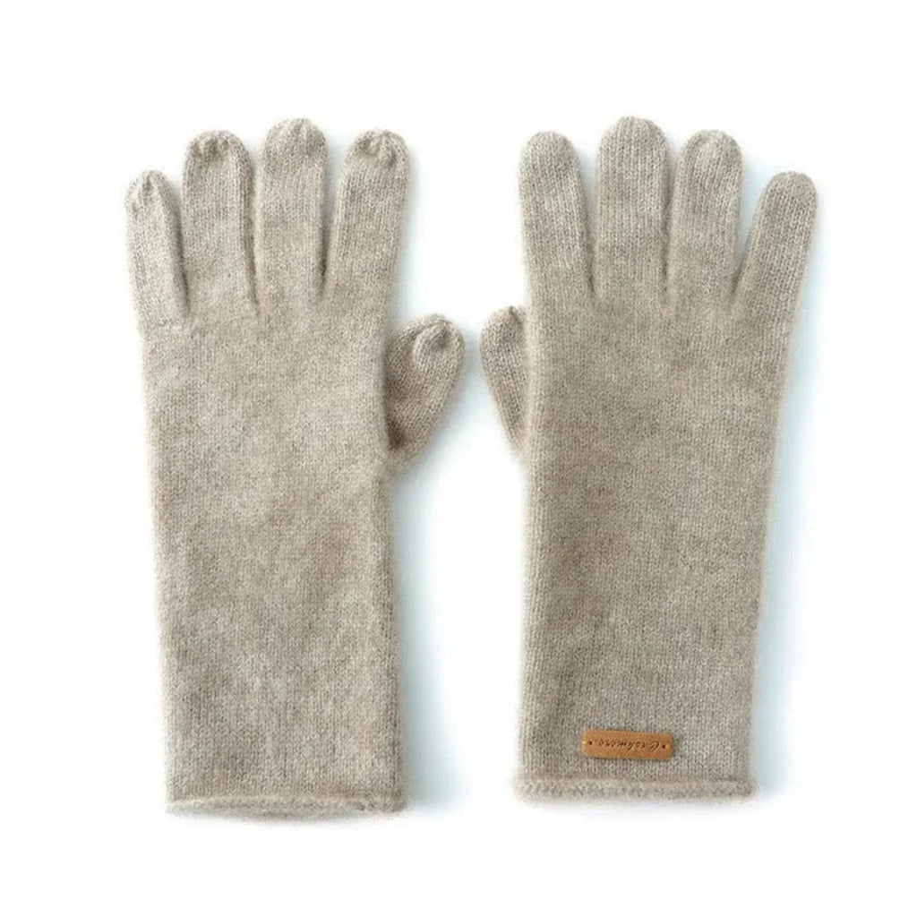 Women's Cashmere Leather Dress Gloves with Extended Cuffs and Fine Knit - Image 4