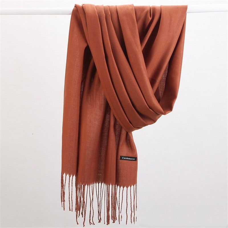 Women's Cashmere Wrap Scarf with Fringed Tassels and Silk Drape - Image 12