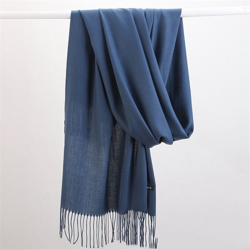 Women's Cashmere Wrap Scarf with Fringed Tassels and Silk Drape - Image 13