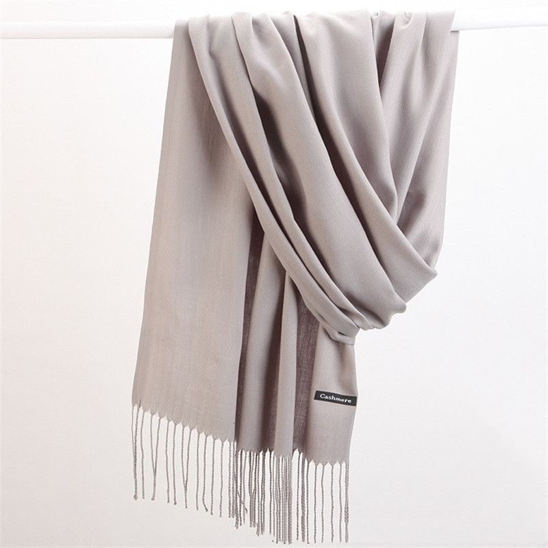 Women's Cashmere Wrap Scarf with Fringed Tassels and Silk Drape - Image 14