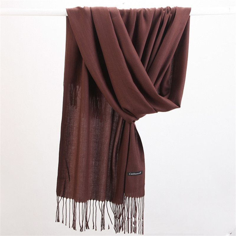 Women's Cashmere Wrap Scarf with Fringed Tassels and Silk Drape - Image 19