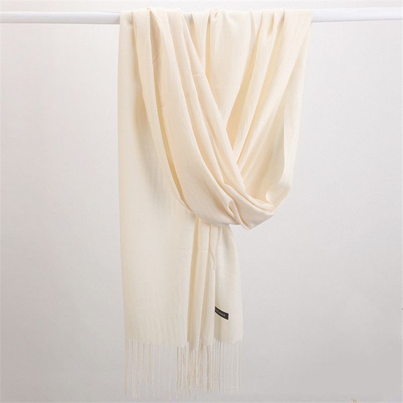 Women's Cashmere Wrap Scarf with Fringed Tassels and Silk Drape - Image 8
