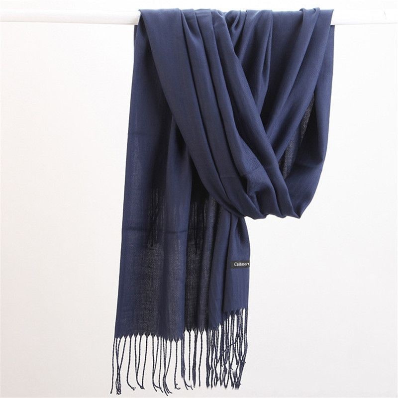 Women's Cashmere Wrap Scarf with Fringed Tassels and Silk Drape - Image 9