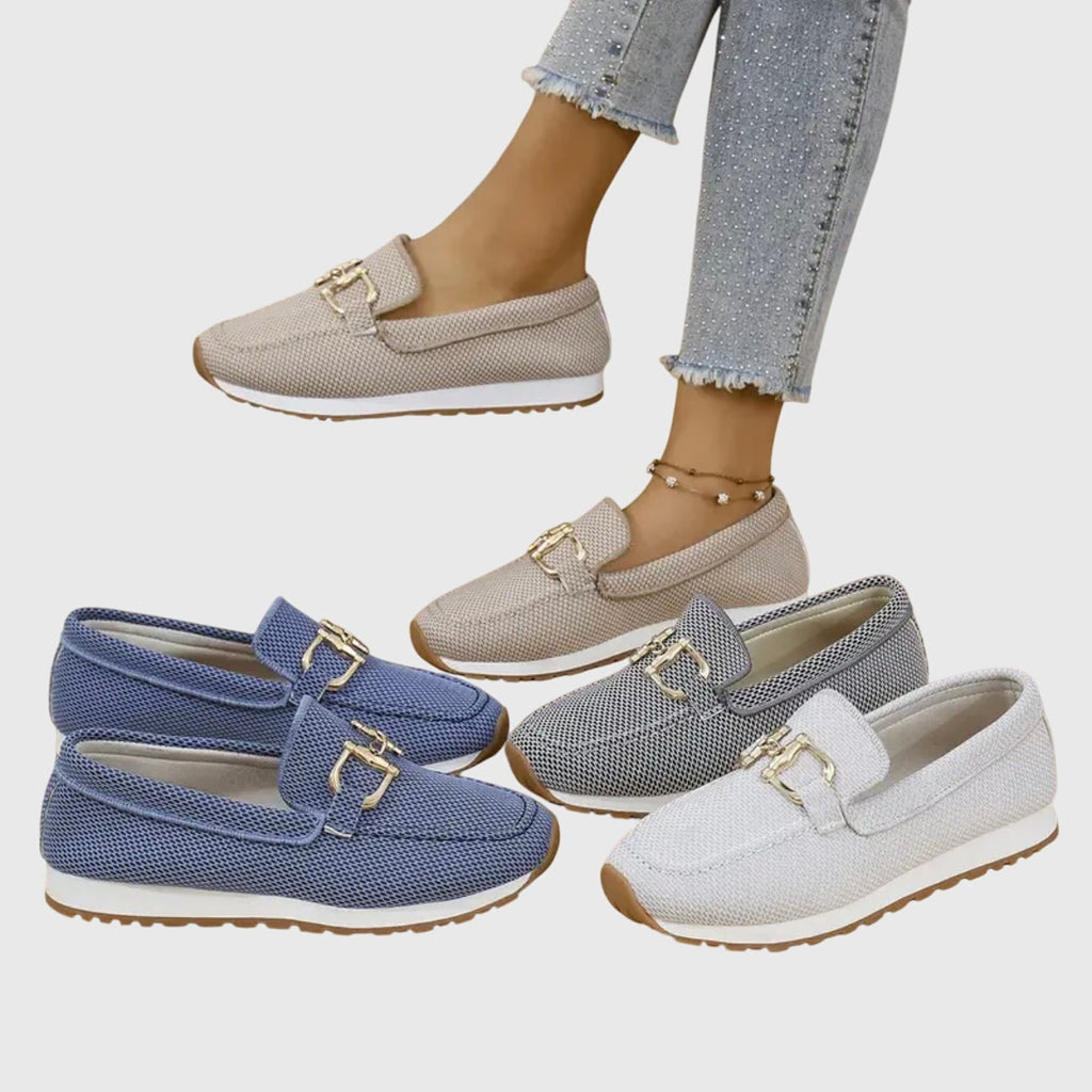 Women's Casual Slip-On Loafer Sneakers with Mesh and Horsebit Buckle - Image 10