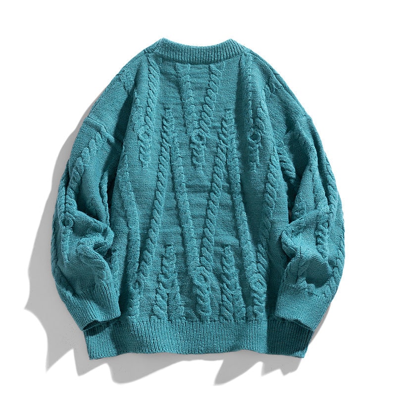 Women's Chunky Cable Knit Sweater with Crewneck and Dropped Shoulders - Image 2