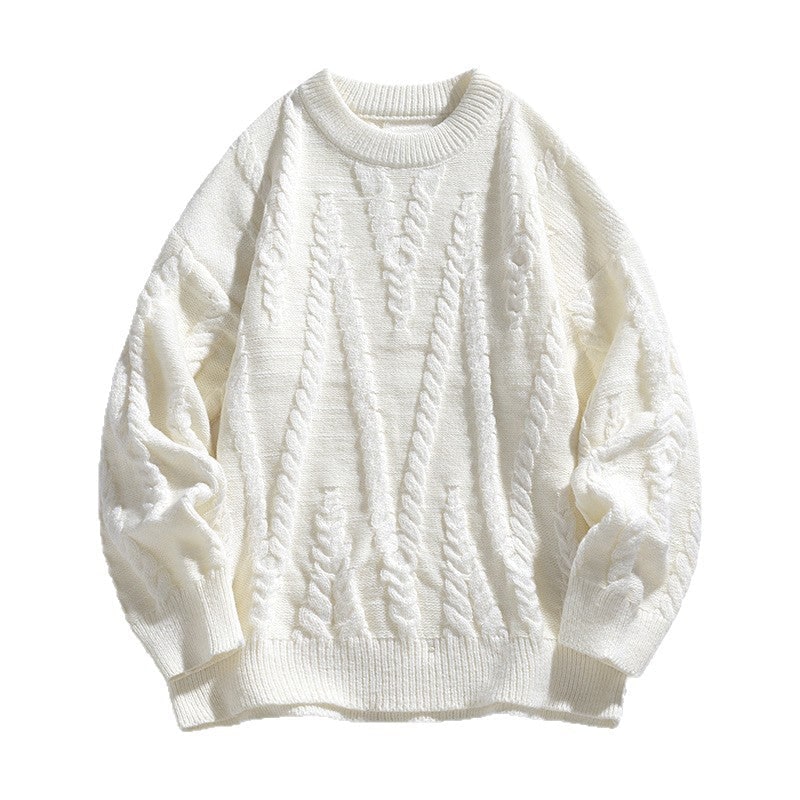 Women's Chunky Cable Knit Sweater with Crewneck and Dropped Shoulders - Image 5