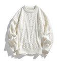 Women's Chunky Cable Knit Sweater with Crewneck and Dropped Shoulders - Image 8