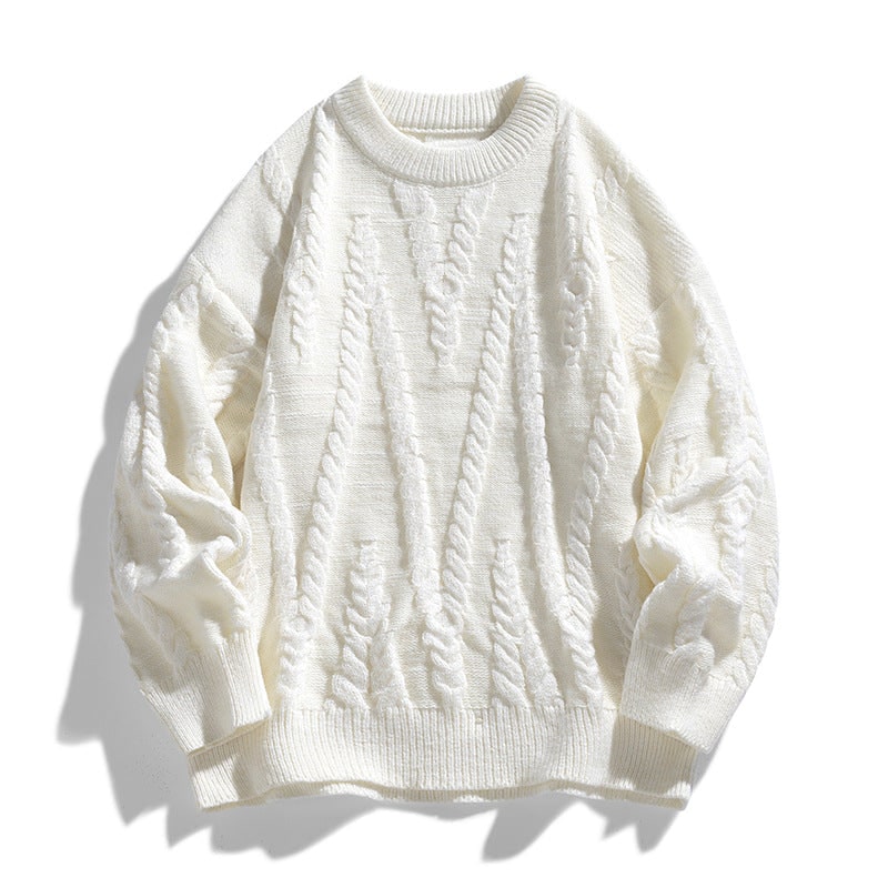 Women's Chunky Cable Knit Sweater with Crewneck and Dropped Shoulders - Image 8
