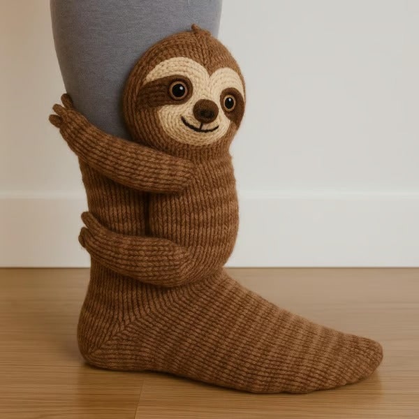 Women's Chunky Knit Animal Novelty Crew Length Socks with 3D Stuffed Details - Image 1