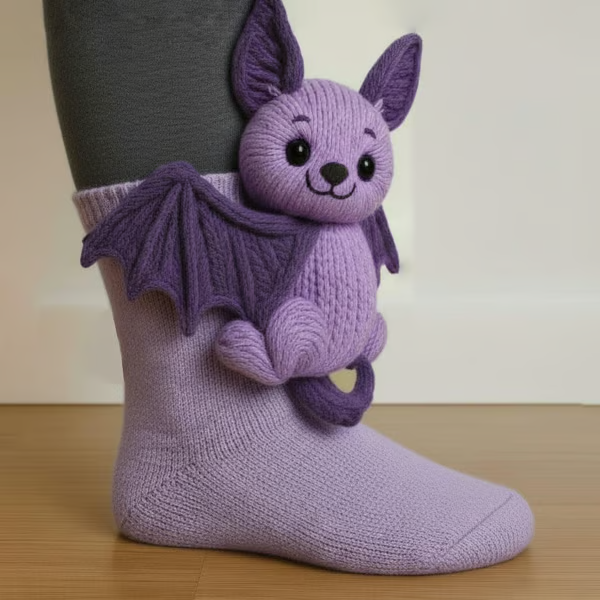 Women's Chunky Knit Animal Novelty Crew Length Socks with 3D Stuffed Details - Image 7