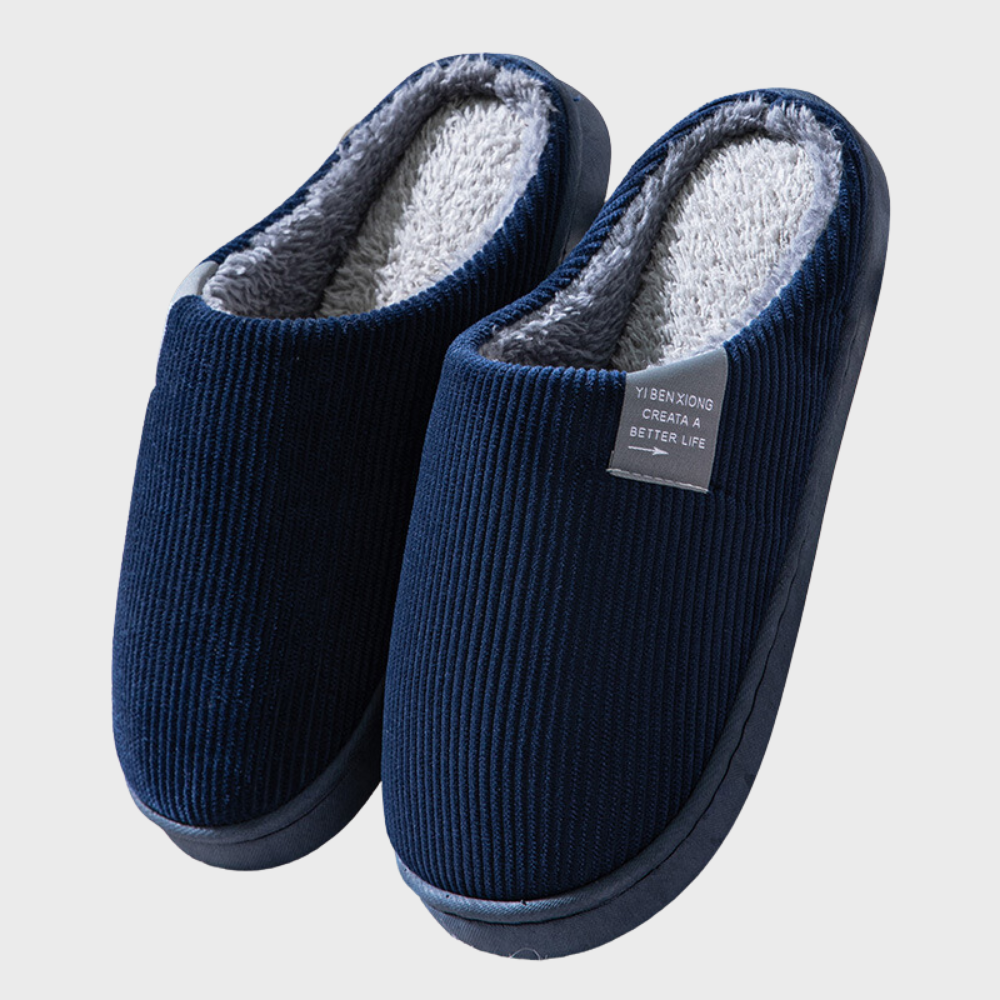 Women's Comfy House Slippers with Ribbed Corduroy and Fleece Lining Closed Toe - Image 2