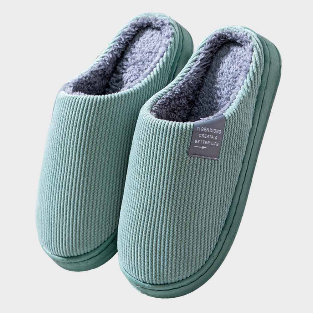 Women's Comfy House Slippers with Ribbed Corduroy and Fleece Lining Closed Toe - Image 4