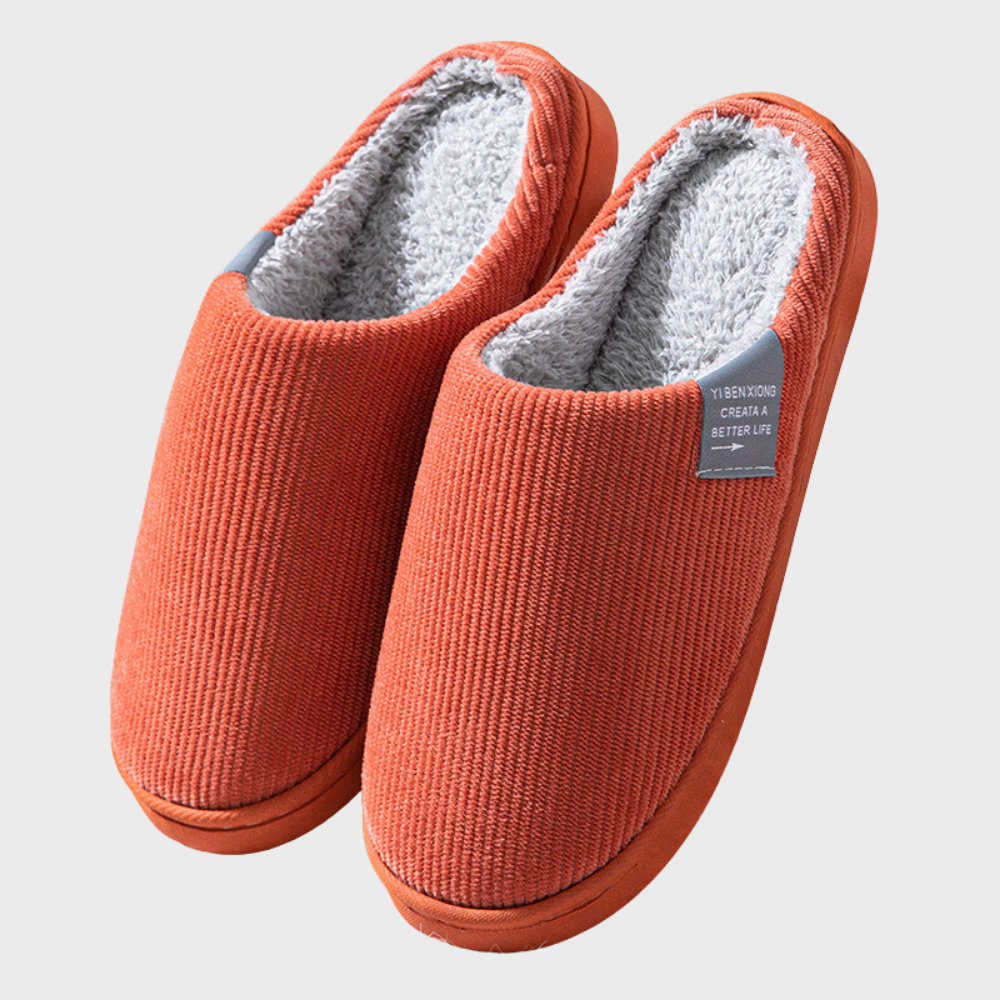 Women's Comfy House Slippers with Ribbed Corduroy and Fleece Lining Closed Toe - Image 5