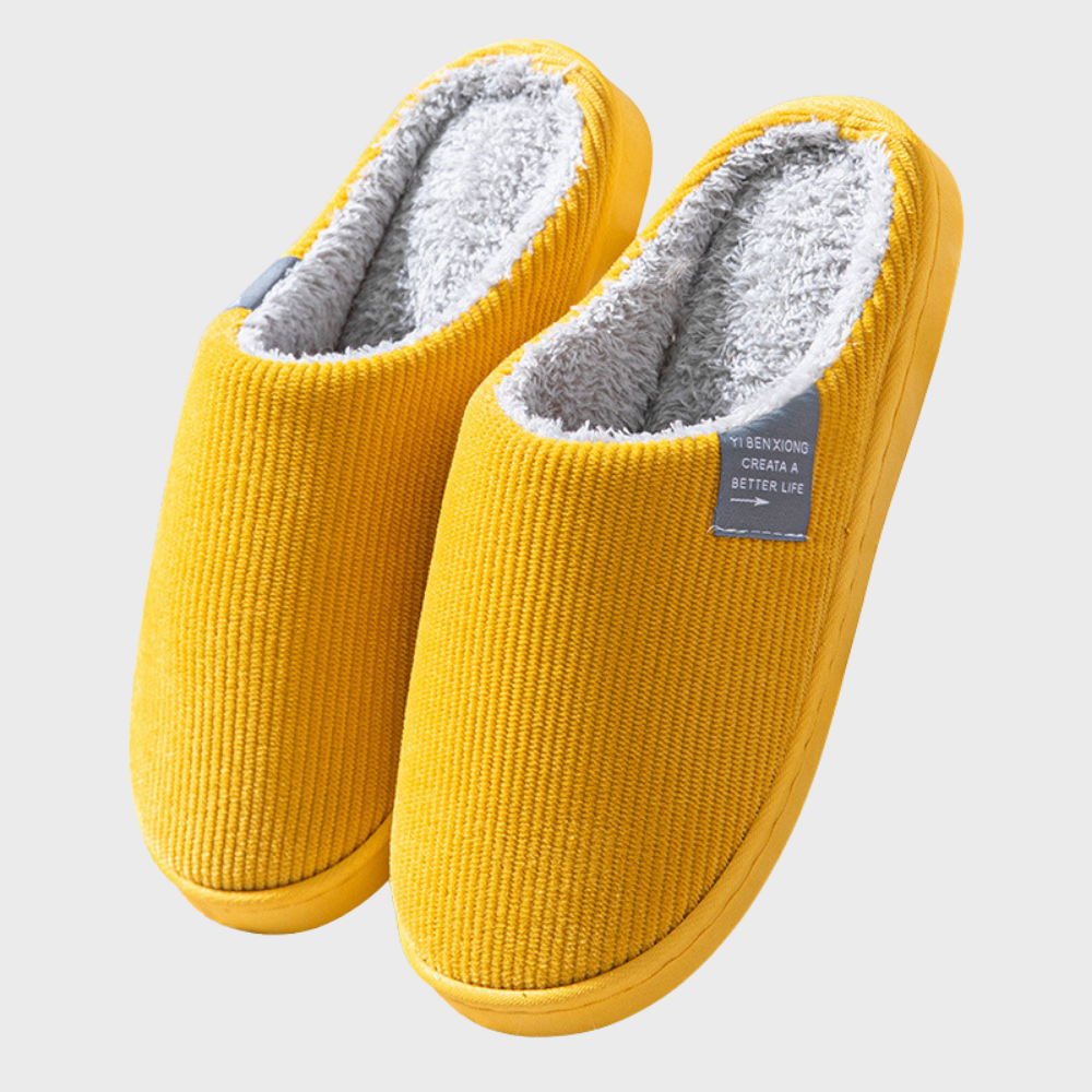Women's Comfy House Slippers with Ribbed Corduroy and Fleece Lining Closed Toe - Image 7